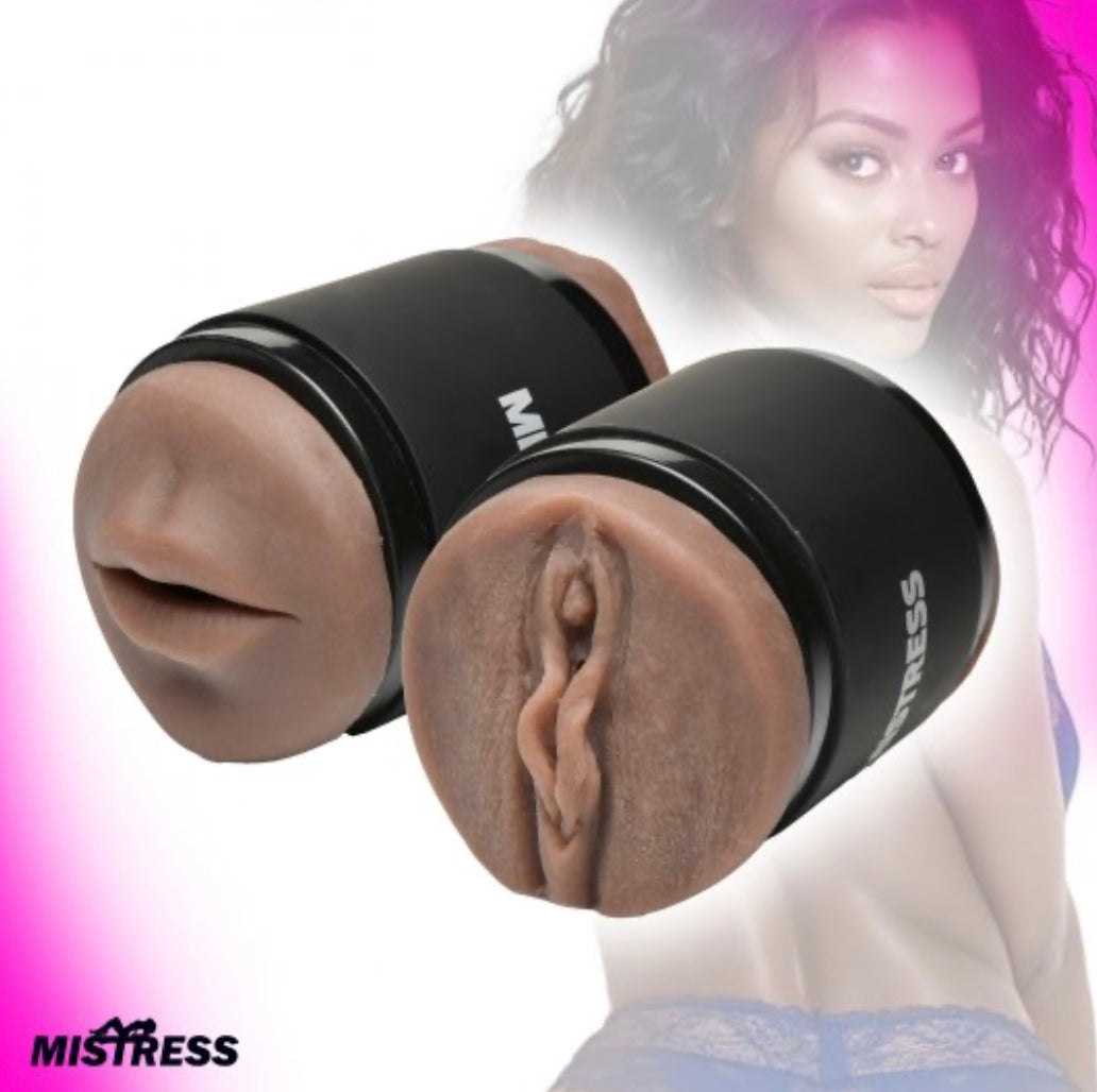 Double Shot Mouth and Pussy Stroker - Dark