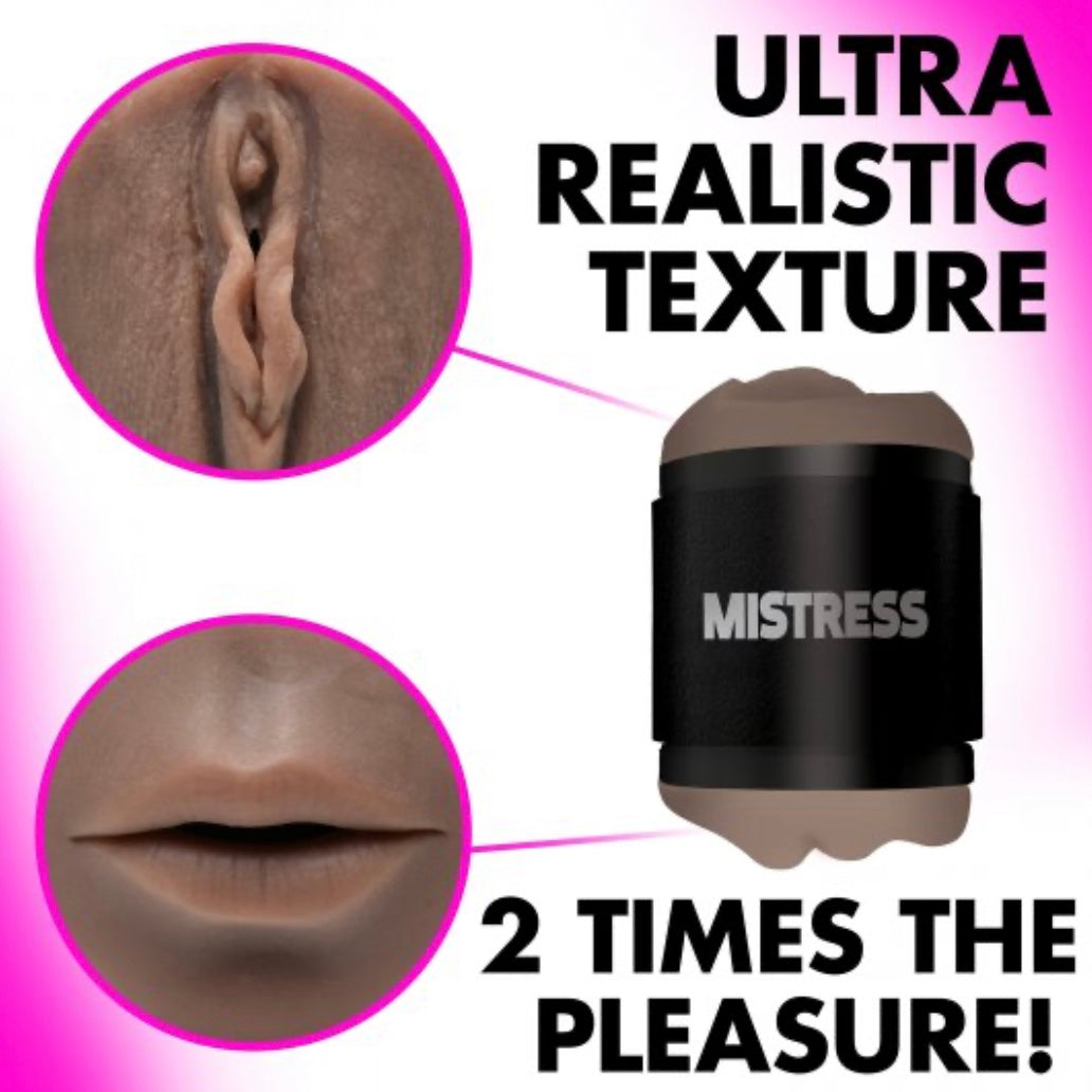 Double Shot Mouth and Pussy Stroker - Dark