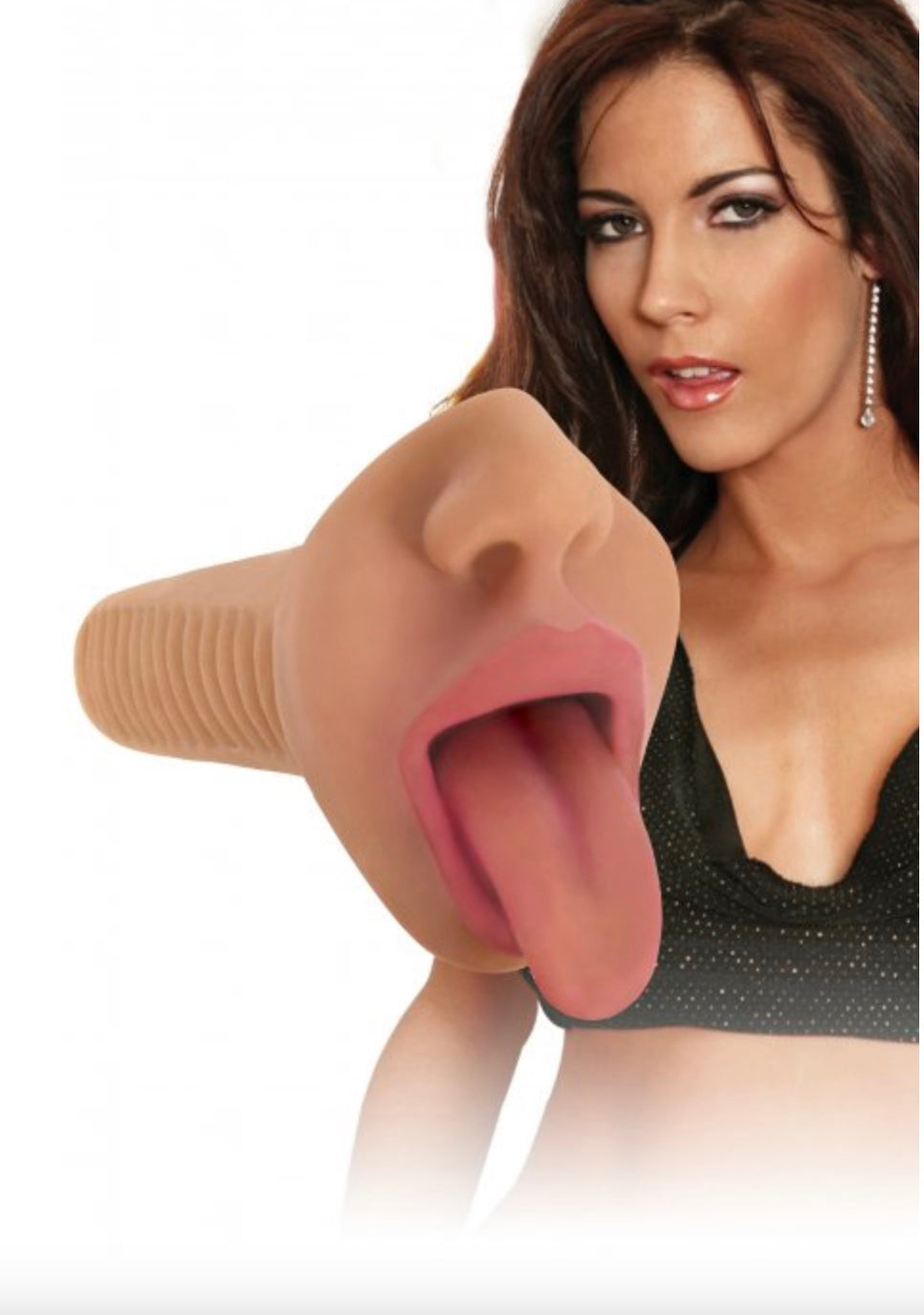 Mistress Selene Vibrating Mouth Stroker- Tan