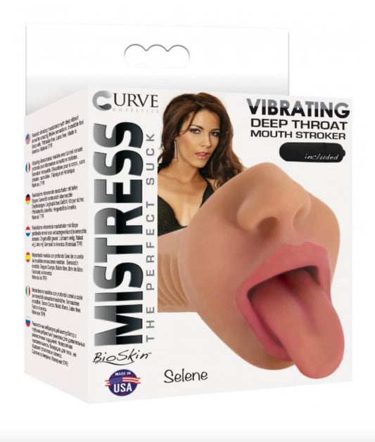 Mistress Selene Vibrating Mouth Stroker- Tan